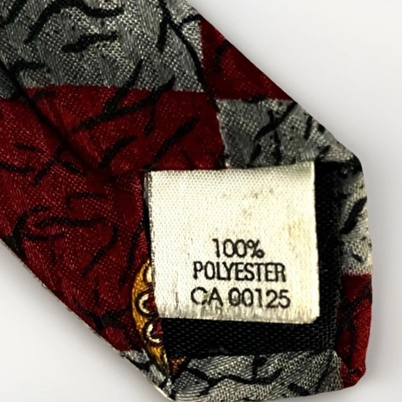 Protocol Red Checkered Design Classy Stylish Fashion Polyester Men's Neck Tie - Picture 3 of 5